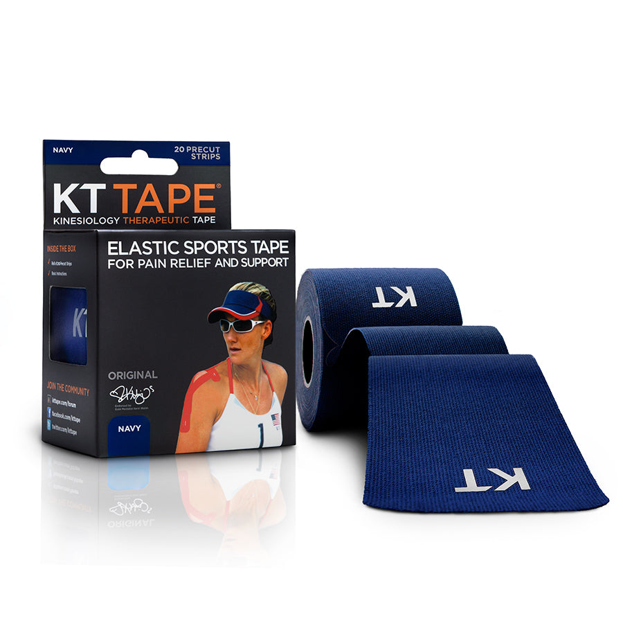 KT Tape Original Cotton - 20 Precut Strips - Navy