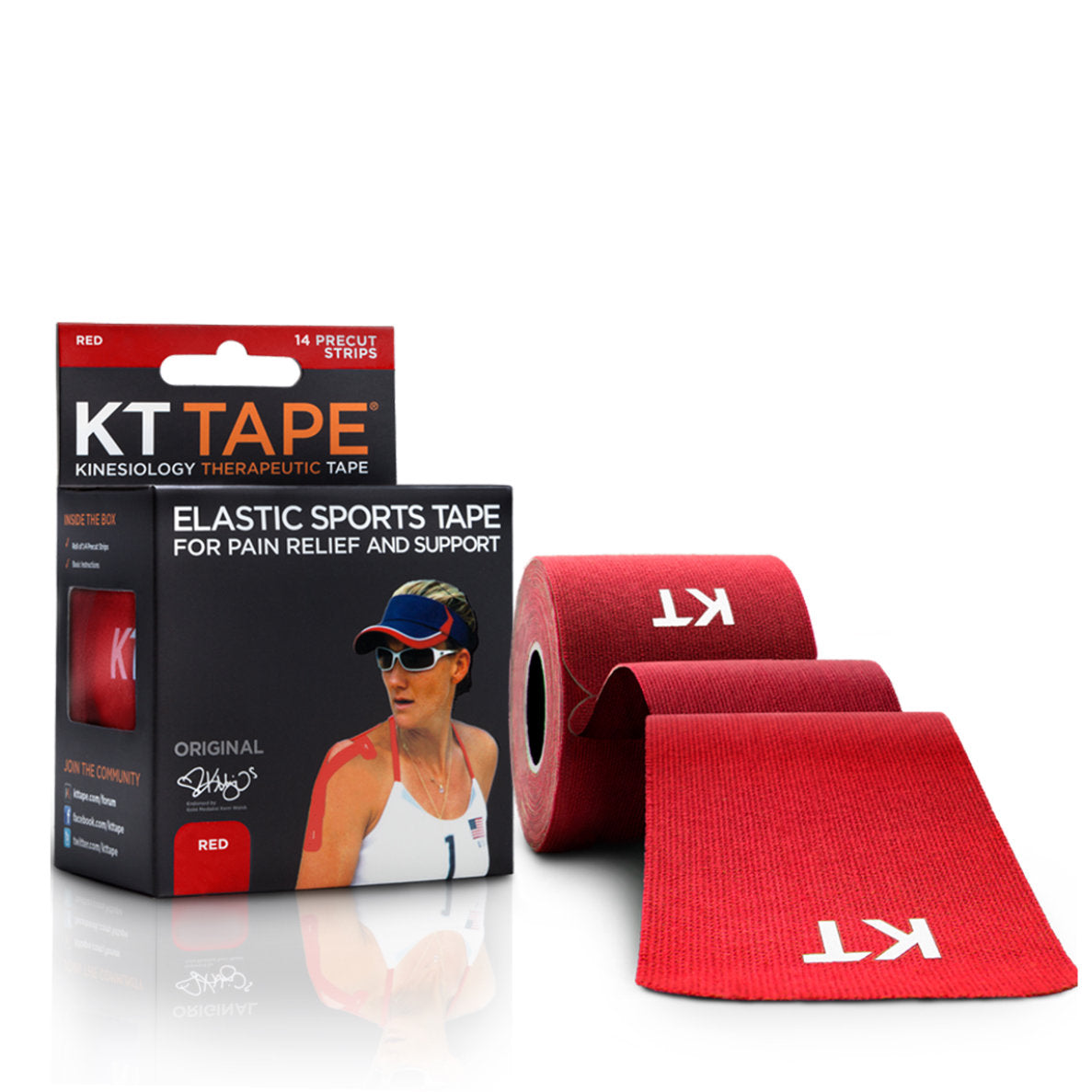 KT Tape Original Cotton 20 Precut Strips - Red