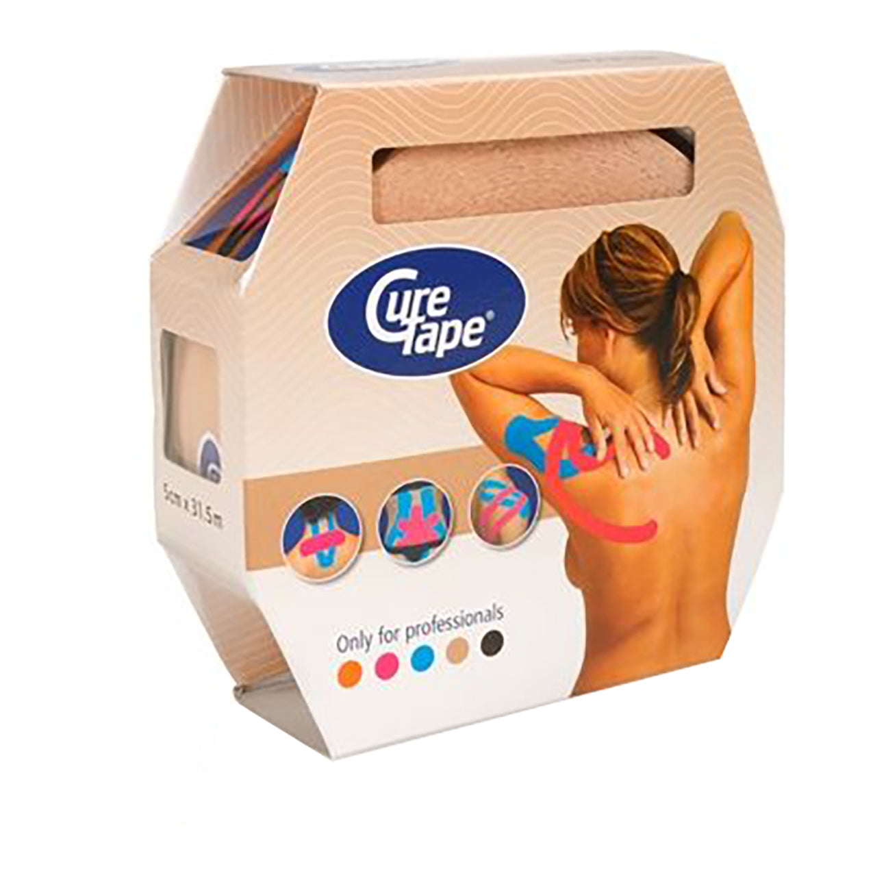 Curetape Kinesiology Tape 2" Giant Roll in Box Beige