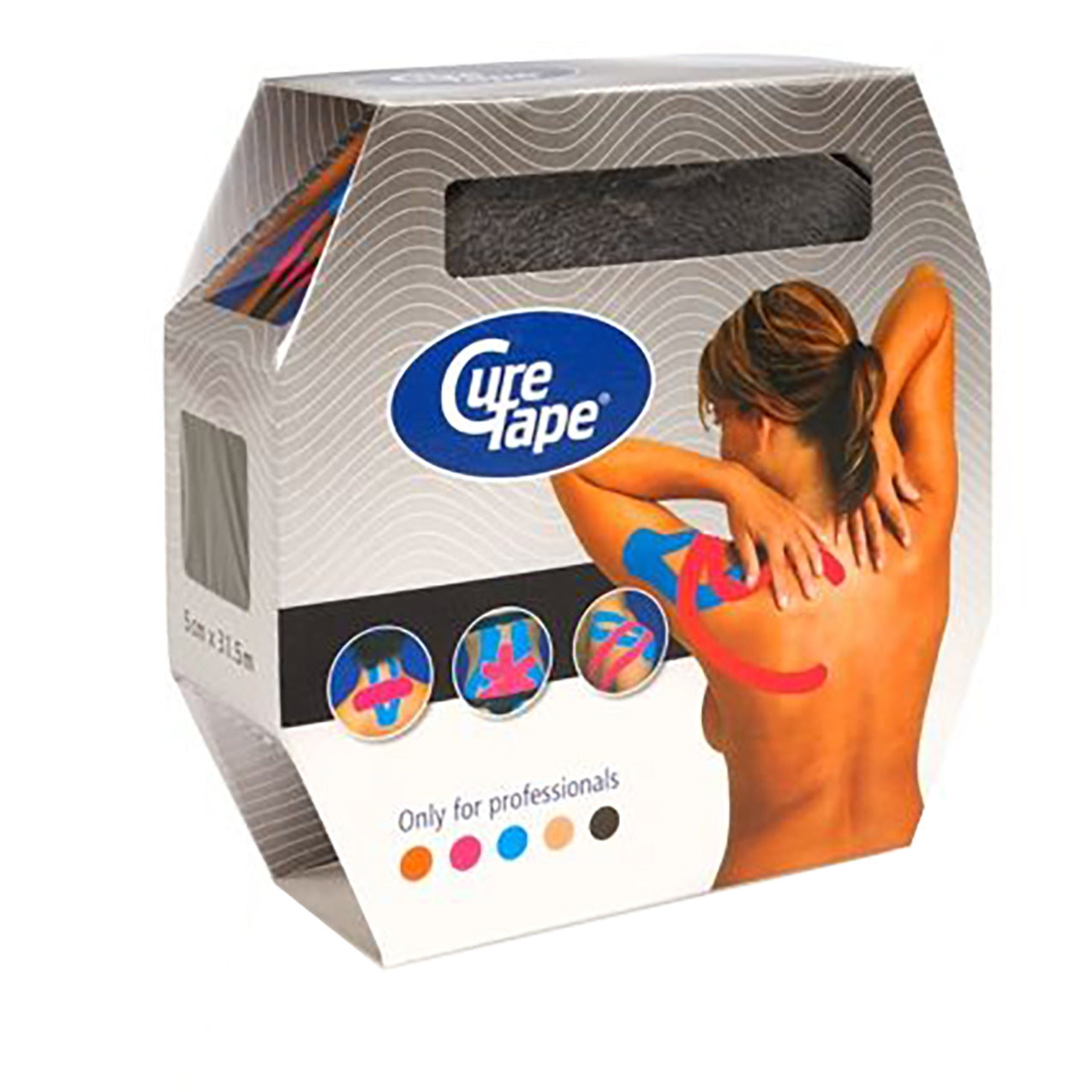 Curetape Kinesiology Tape 2" Giant Roll in Box Black