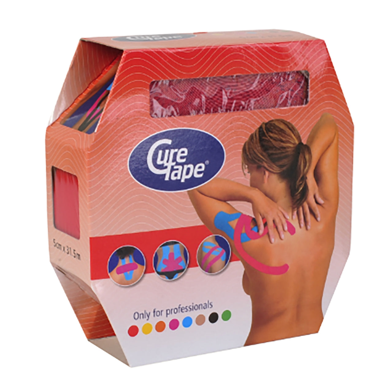 Curetape Kinesiology Tape 2" Giant Roll in Box Red