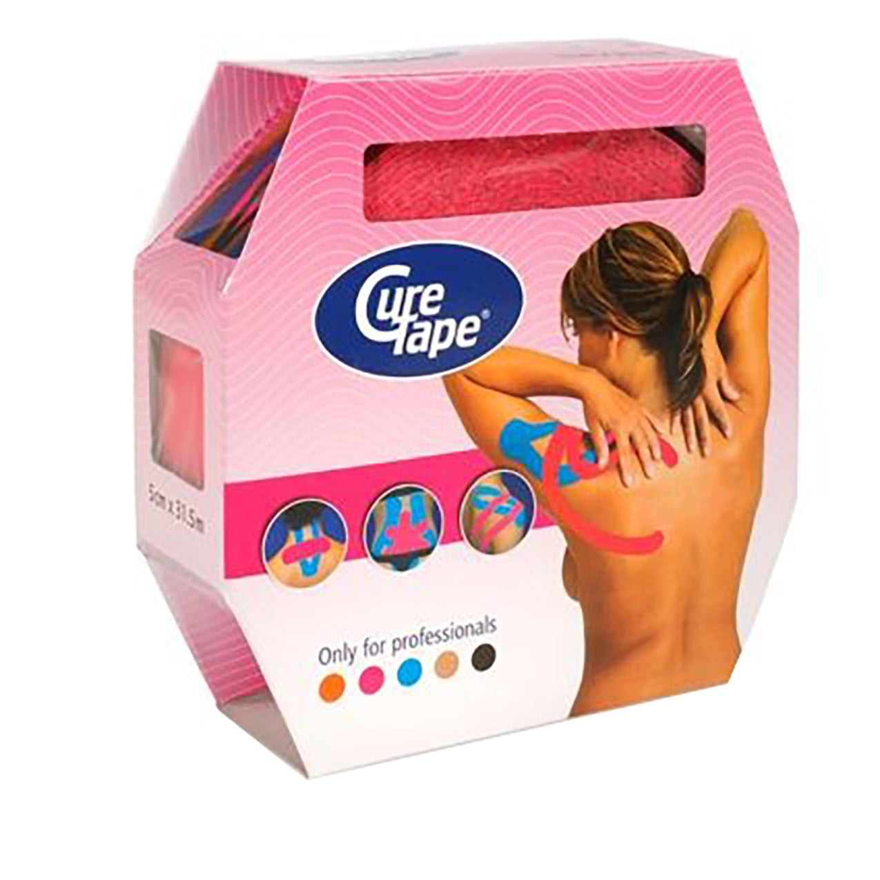 Curetape Kinesiology Tape 2" Giant Roll in Box Pink