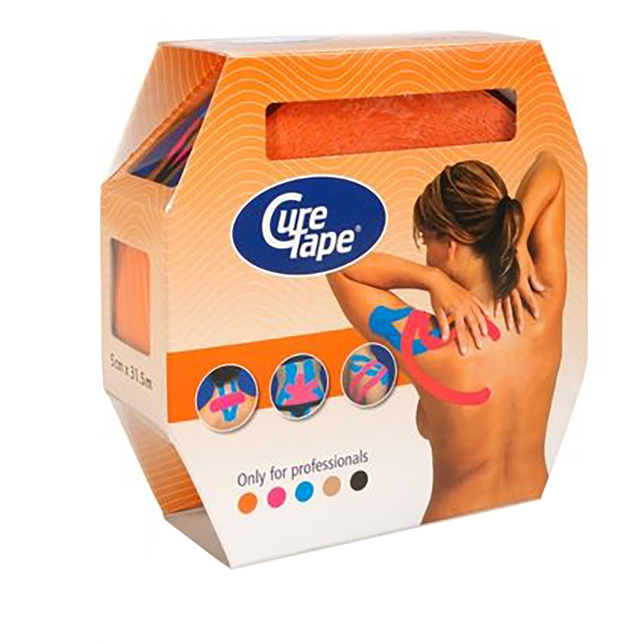 Curetape Kinesiology Tape 2" Giant Roll in Box Orange