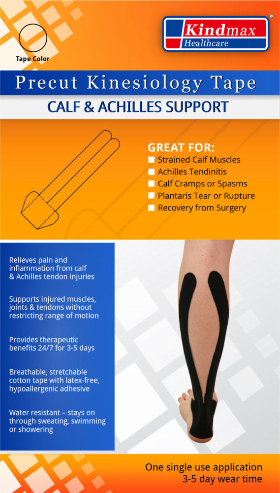 Kindmax Precut Calf & Achilles Support - Black Package Front