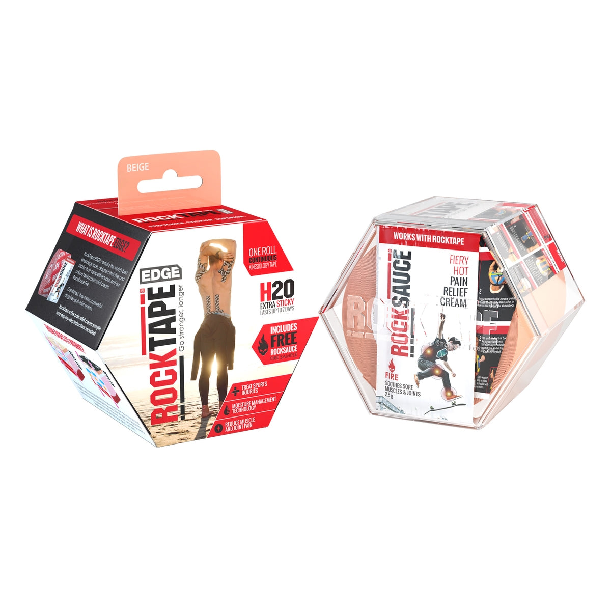 RockTape Edge Uncut Roll Beige Box and Case