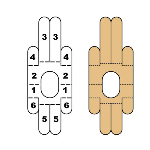 Kindmax Kinesiology Tape Knee Support - Beige - Front and Back