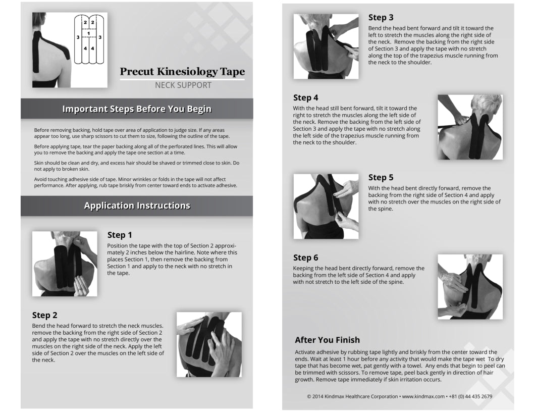 Kindmax Kinesiology Tape Precut Neck Support Package Inside