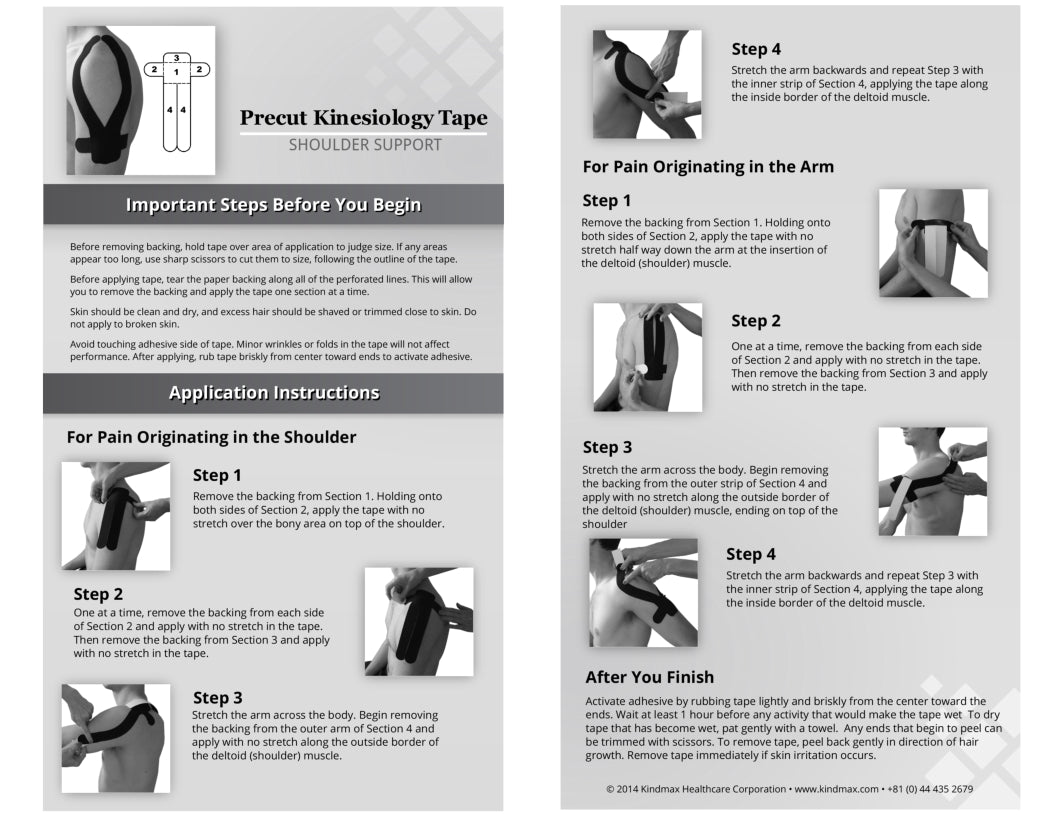 Kindmax Kinesiology Tape Precut Shoulder Support Package Inside