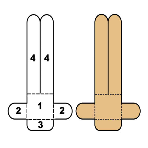 Kindmax Precut Shoulder Tape - Beige - Front and Back View