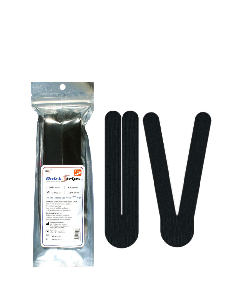 Nasara QuickStrips 8" Precut Y Strips - Black