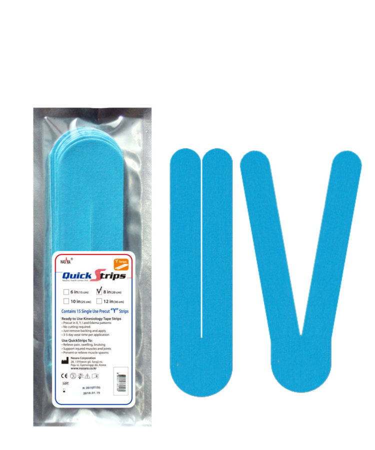 Nasara QuickStrips 6" Precut Y Strips 15-Pack - Blue