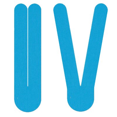 Nasara QuickStrips 6" Precut Y Strips - Blue