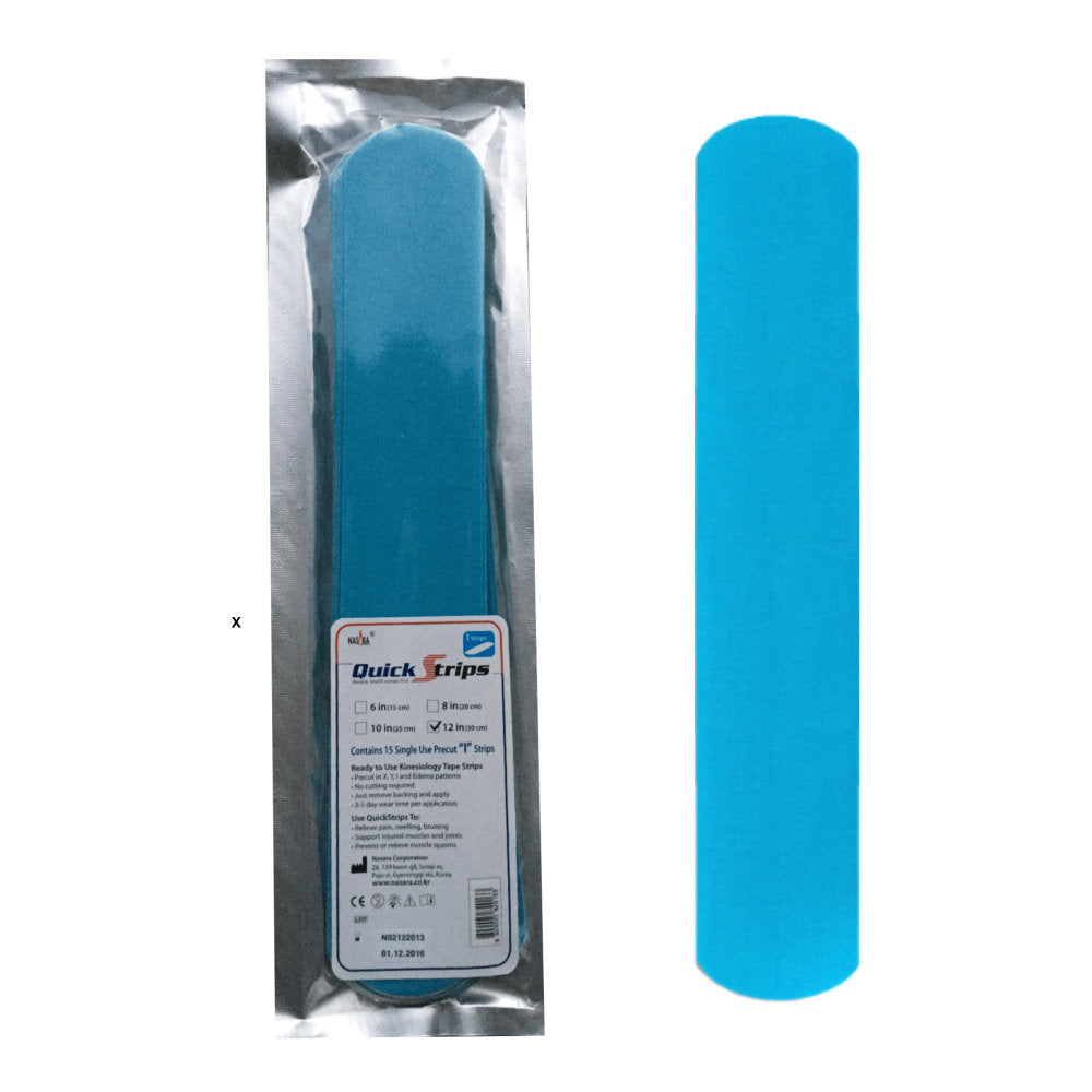 Nasara QuickStrips 12" I Strips - Blue 15-Pack
