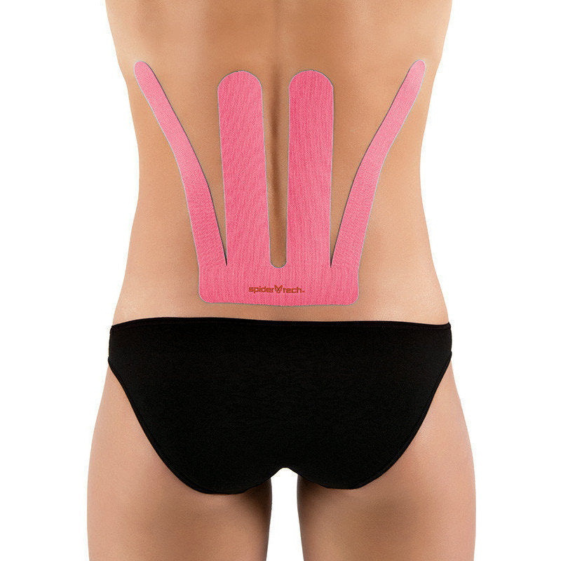 SpiderTech Precut Lower Back Tape Pink
