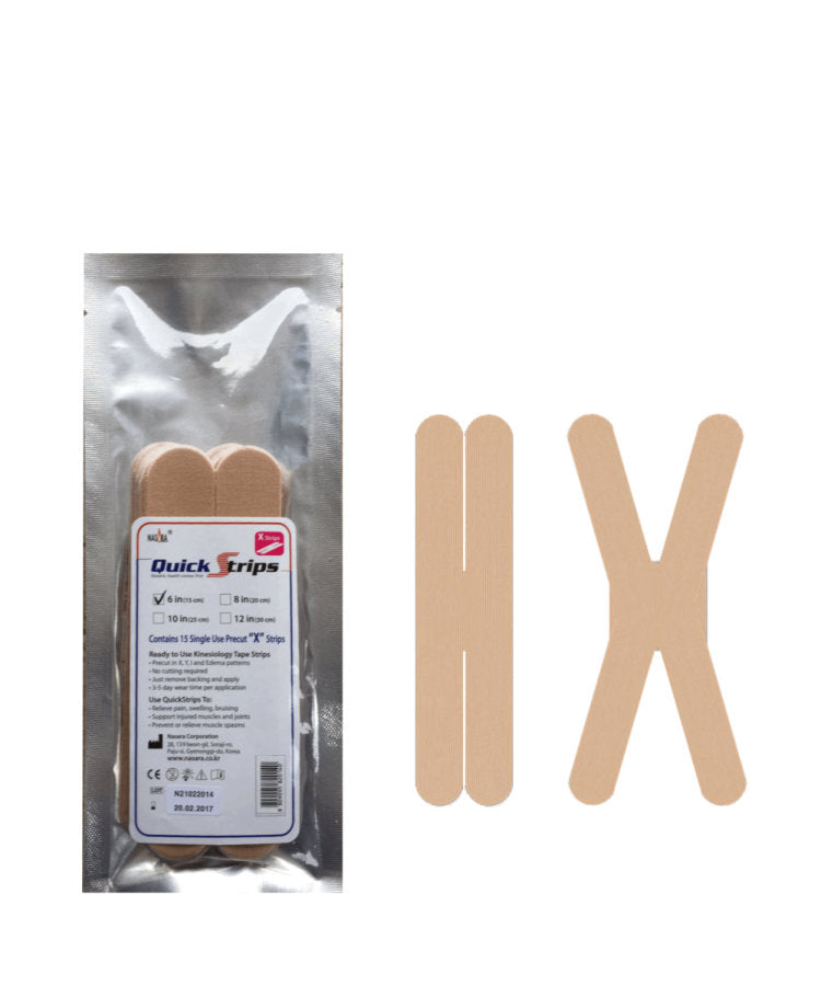 Nasara QuickStrips 6" X Strips 15-Pack - Beige
