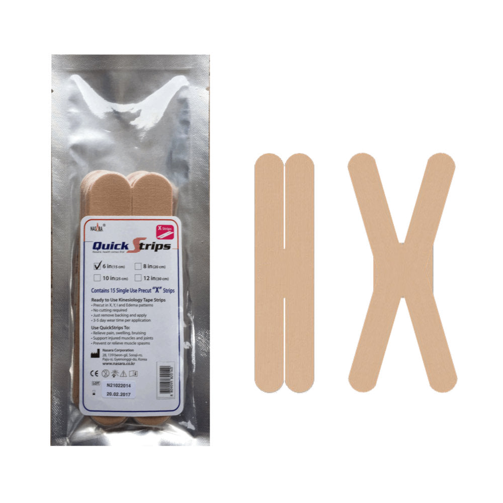 Nasara QuickStrips 6" X Strips 15-Pack - Beige