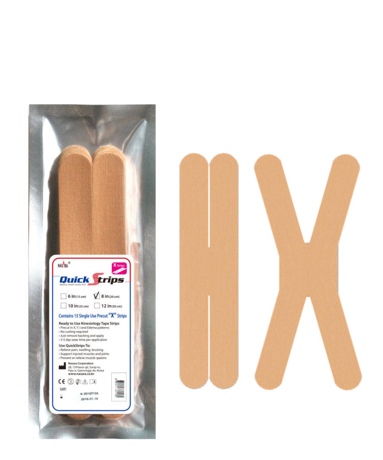 Nasara QuickStrips 8" X Strips 15-Pack - Beige