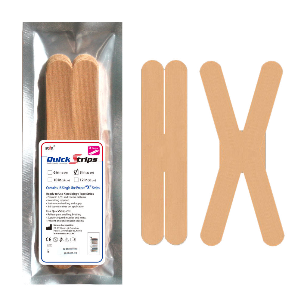 Nasara QuickStrips 8" X Strips 15-Pack - Beige