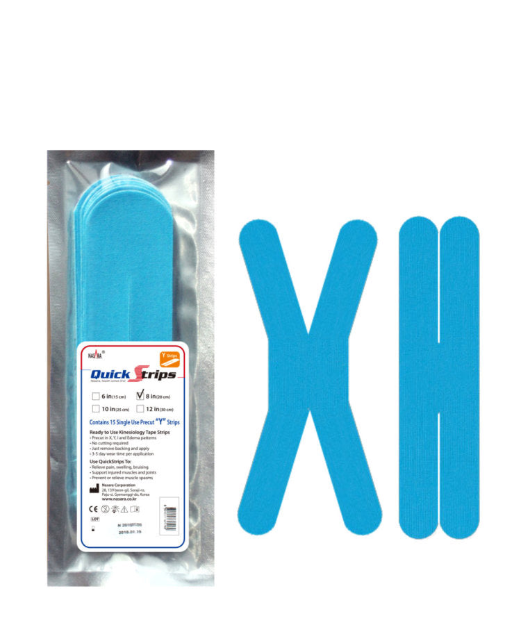 Nasara QuickStrips 8" Precut X Strips 15-Pack - Blue
