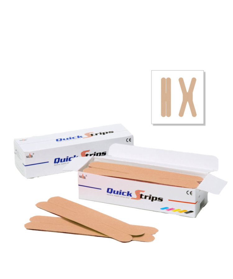 Nasara QuickStrips 8" Precut X Strips - Beige - Box of 50