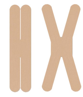 Nasara QuickStrips 8" Precut X Strips - Beige - Box of 50