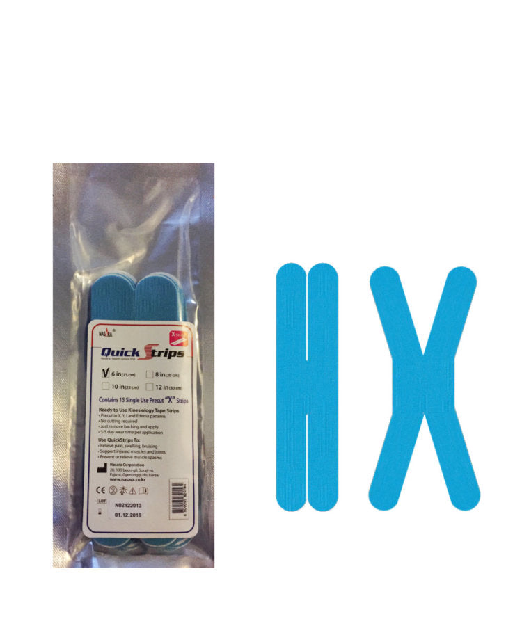 Nasara QuickStrips 6" Precut X Strips 15-Pack - Blue
