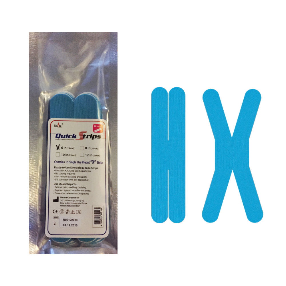 Nasara QuickStrips 6" Precut X Strips 15-Pack - Blue