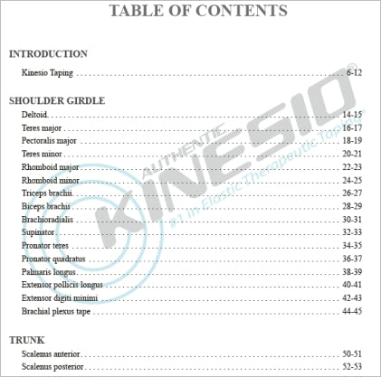 Illustrated Kinesio Taping Contents 1