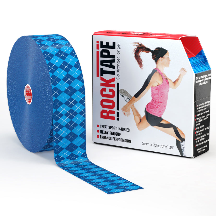 RockTape Bulk Rolls - Blue Argyle