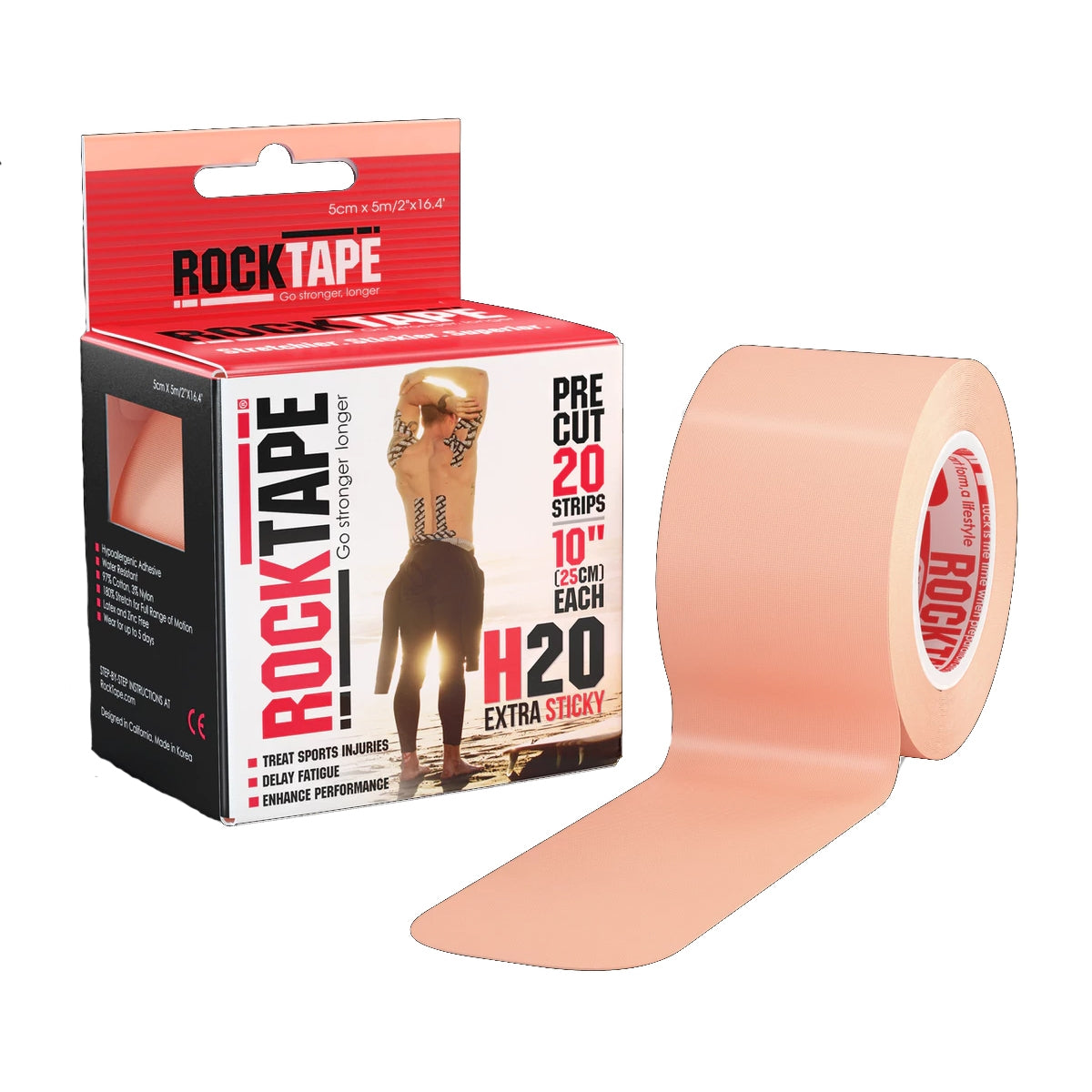 RockTape Precut H2O Beige Box and Roll