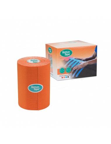 VetkinTape Kinesiology Tape 4" Roll and Box Orange