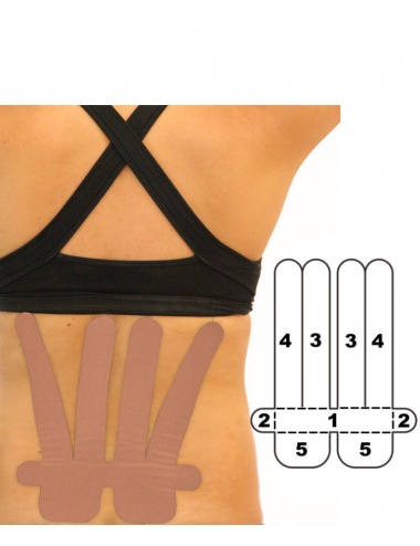 Kindmax Precut Lower Back Kinesiology Tape - Beige