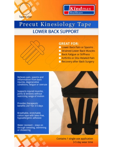 Kindmax Precut Lower Back Kinesiology Tape - Package