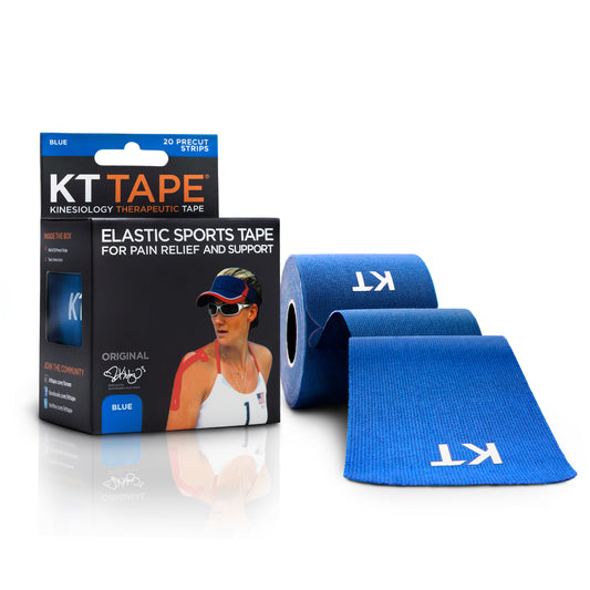 KT TAPE SINGLE ROLL AND BOX BLUE