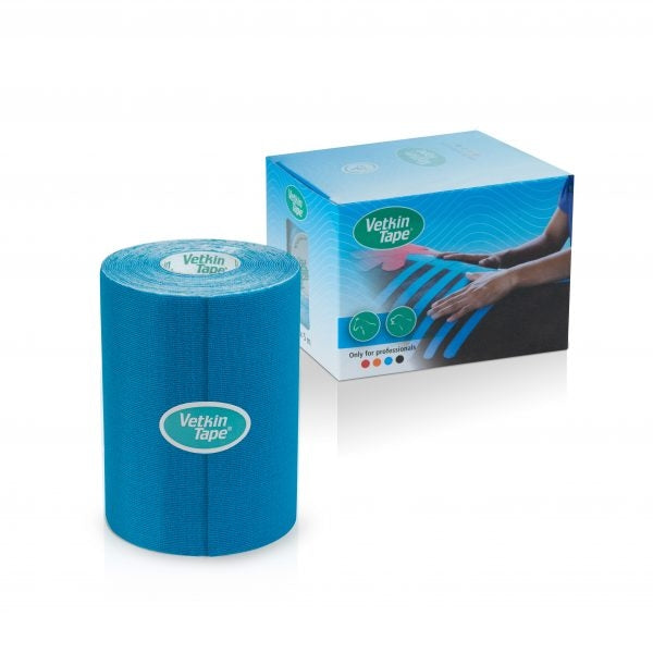 VetkinTape Kinesiology Tape 4" Roll and Box Blue TN