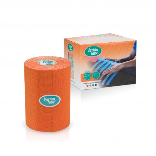 VetkinTape Kinesiology Tape 4" Roll and Box Orange TN
