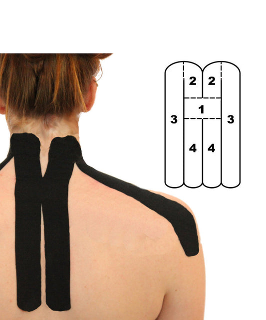 Kindmax Kinesiology Tape Precut Neck Support Black