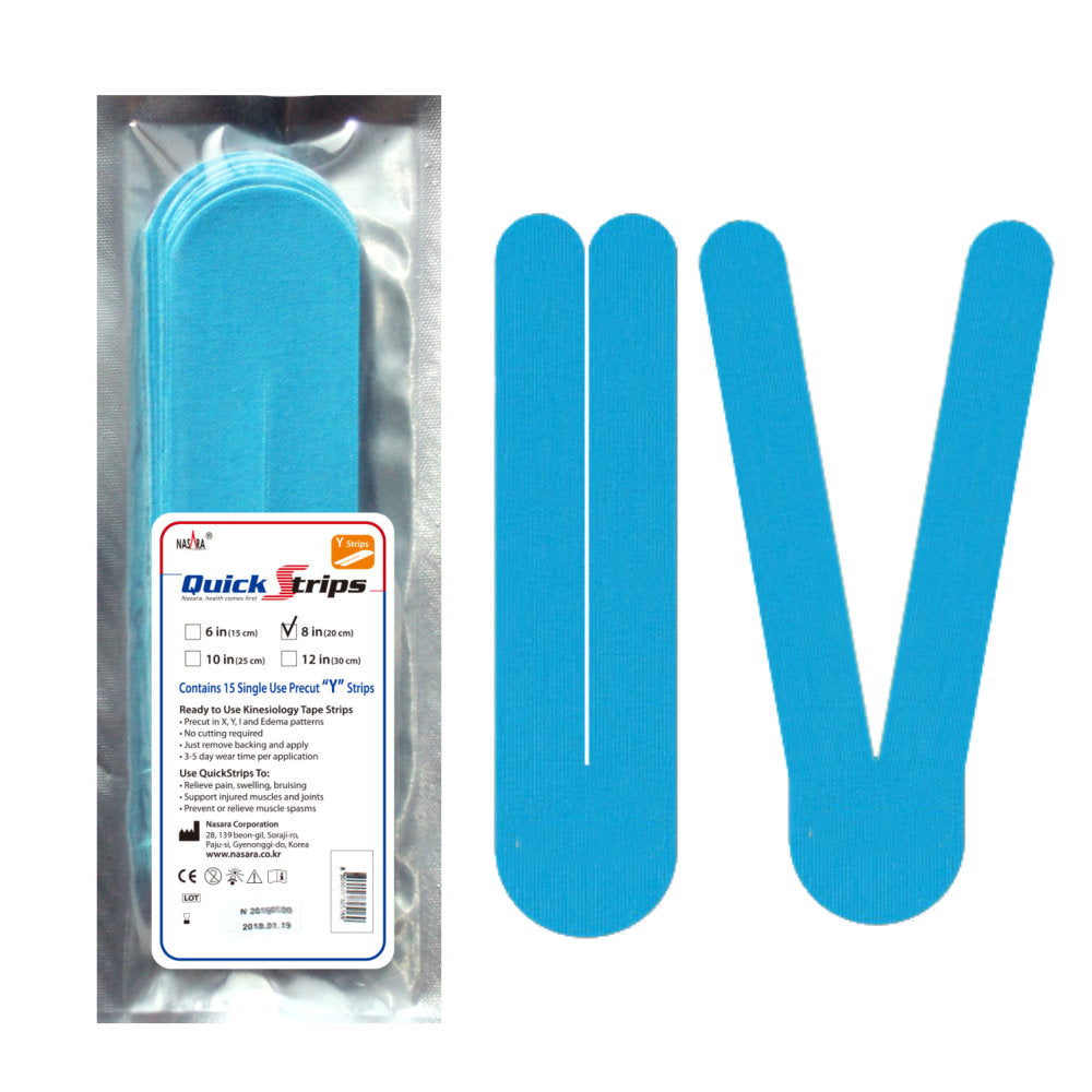 Nasara QuickStrips 8" Precut Y Strips - Blue