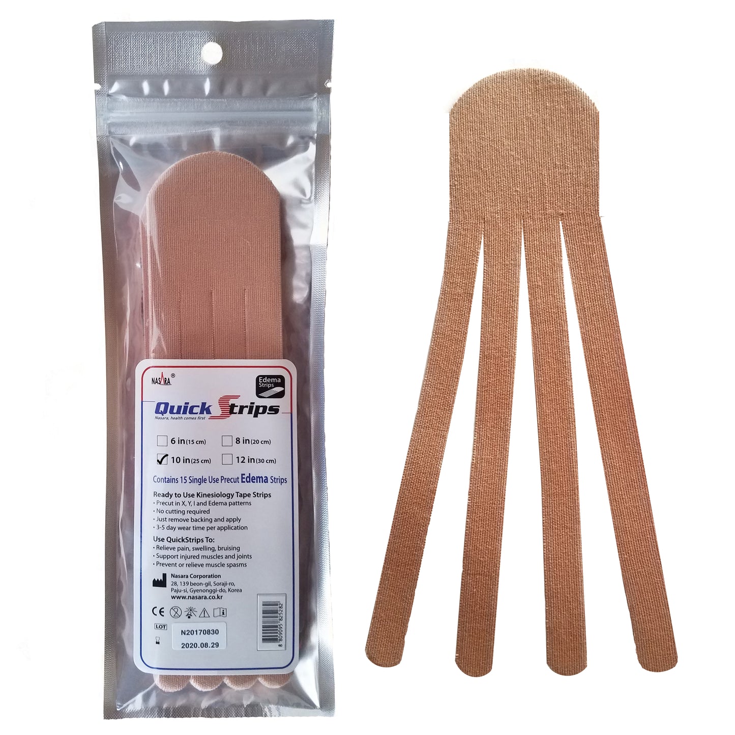 Nasara QuickStrips 10" Edema Strips Beige 2