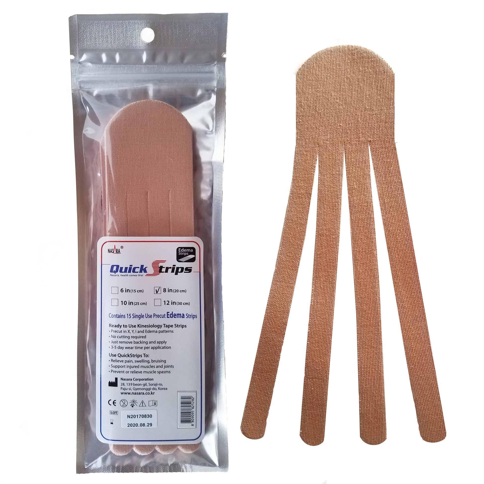 Nasara QuickStrips 8 Inch Edema Strips Beige 4k