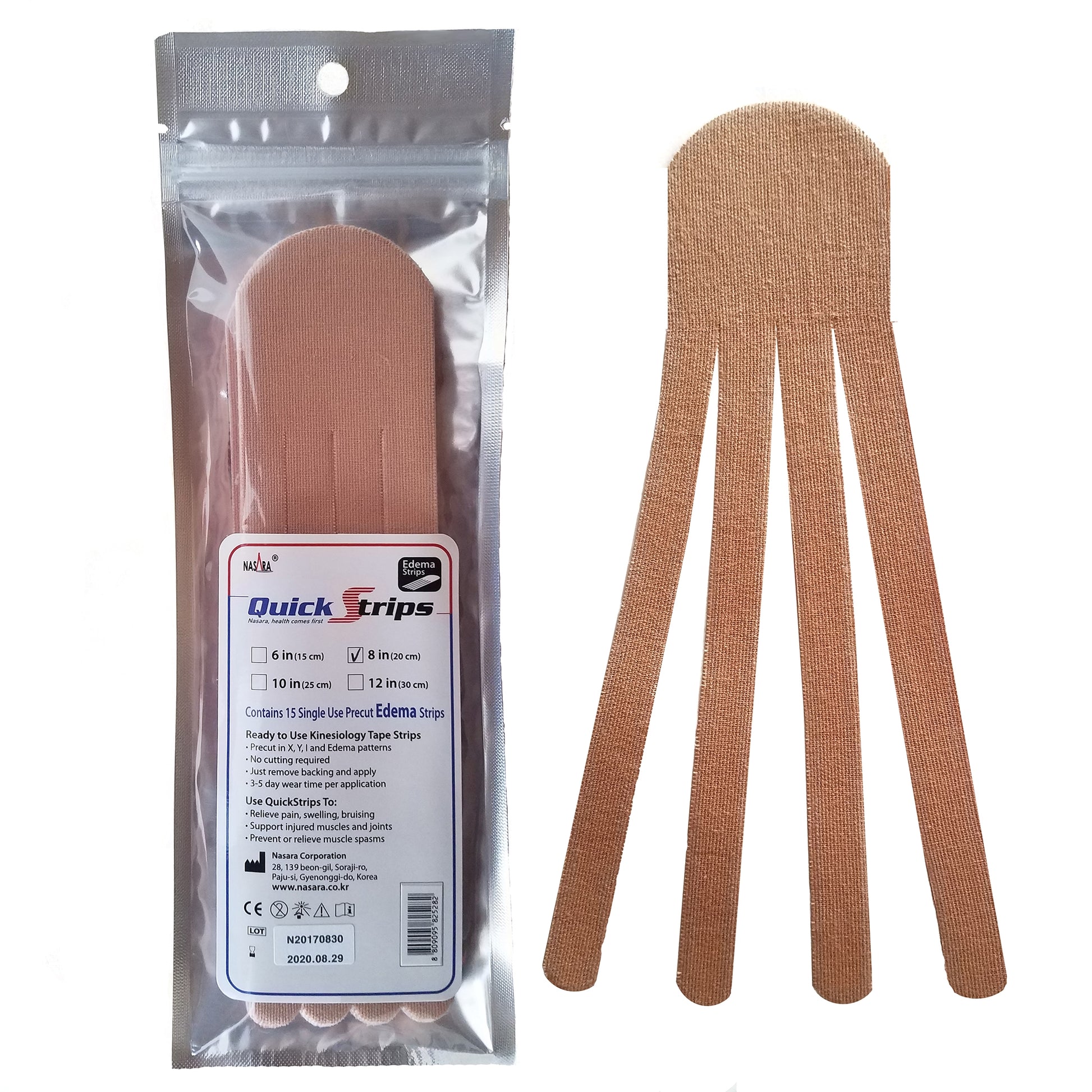 Nasara QuickStrips 8 Inch Edema Strips Beige Thumbnail