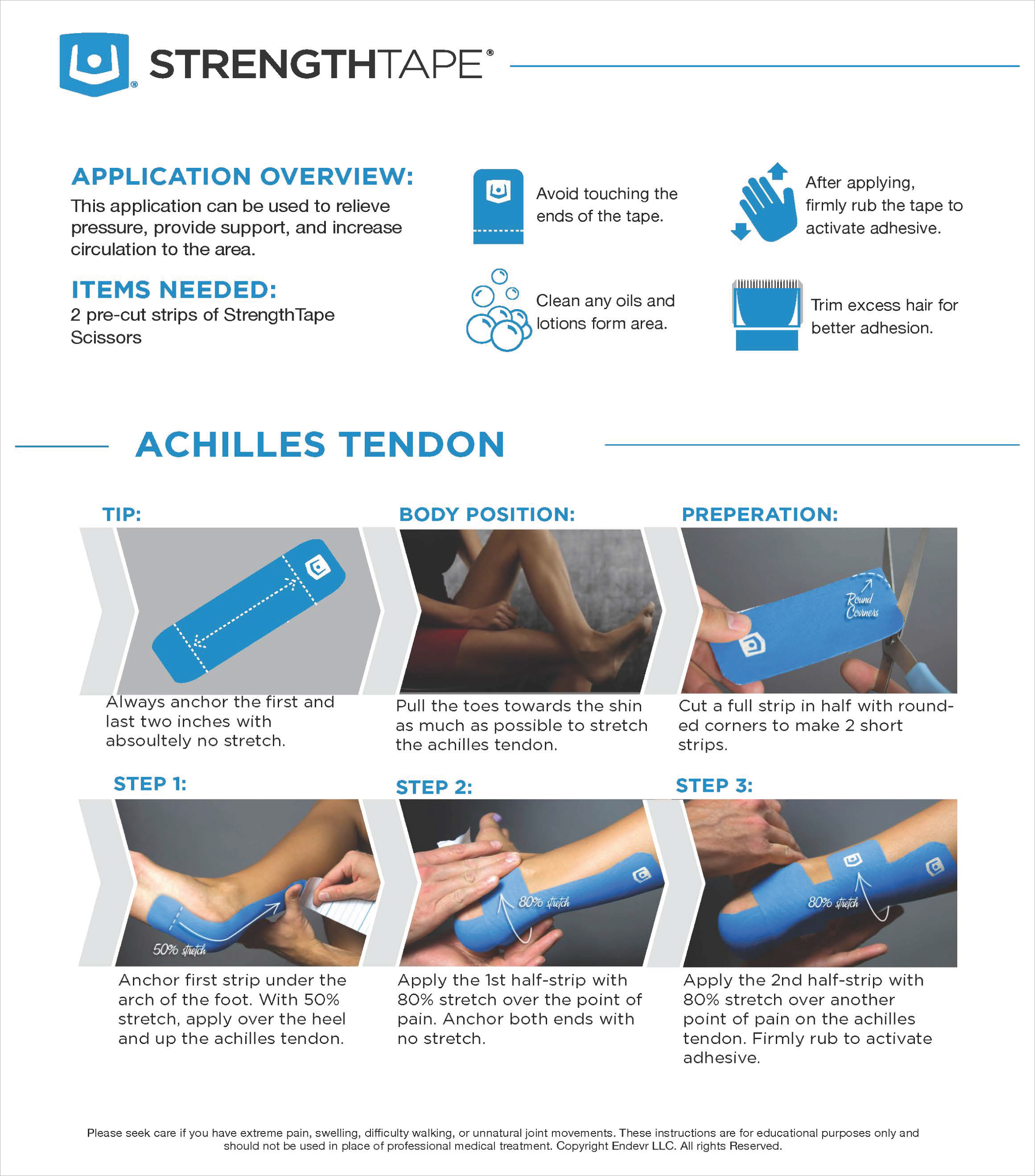 StrengthTape Achilles Tendinitis Taping Instructions