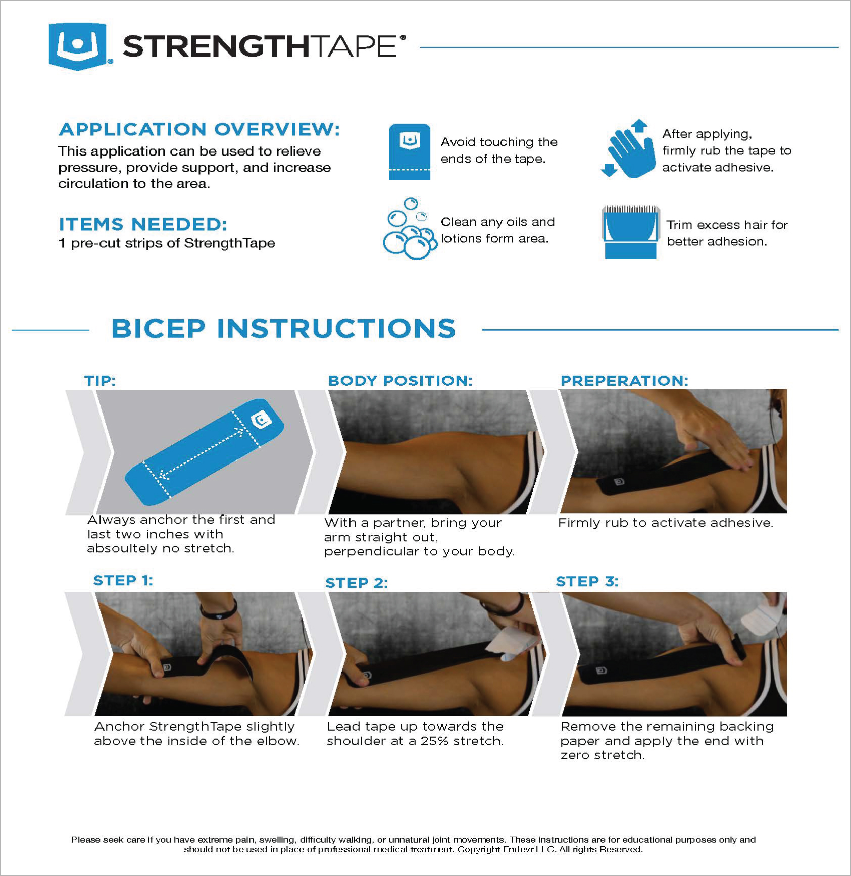 StrengthTape Bicep Taping Instructions