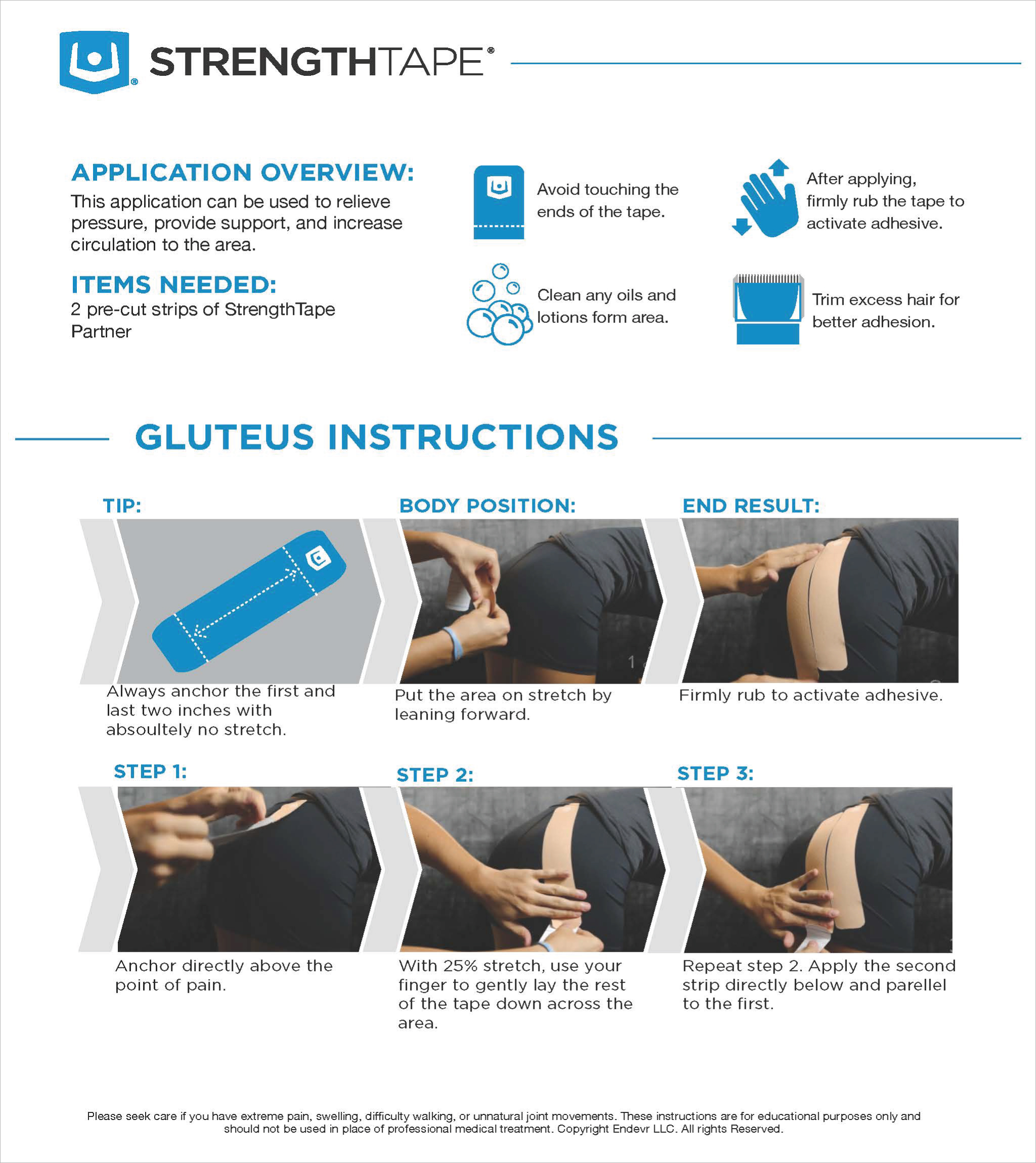 StrengthTape Gluteus Taping Instructions