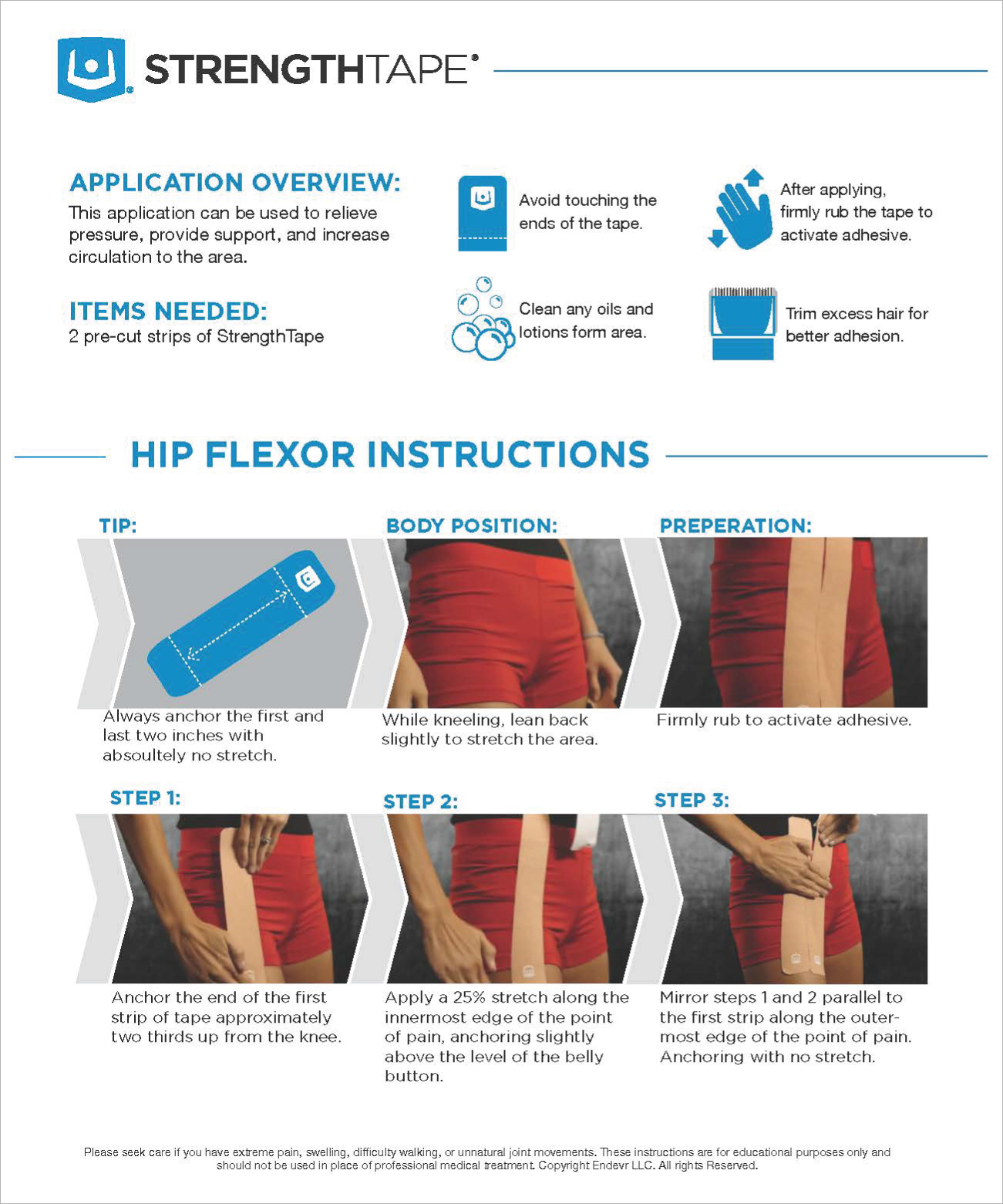 StrengthTape Hip Flexor Taping Instructions