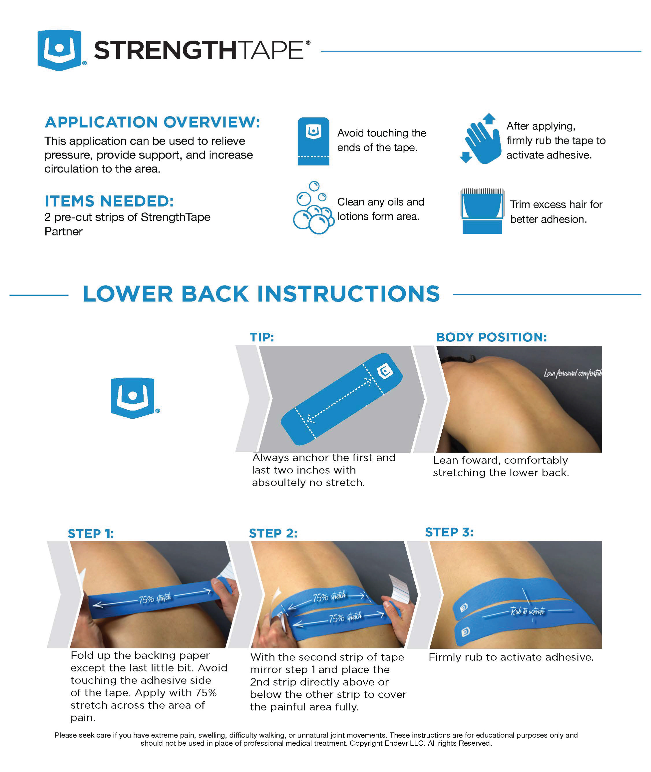 StrengthTape Lower Back Stability Taping Instructions