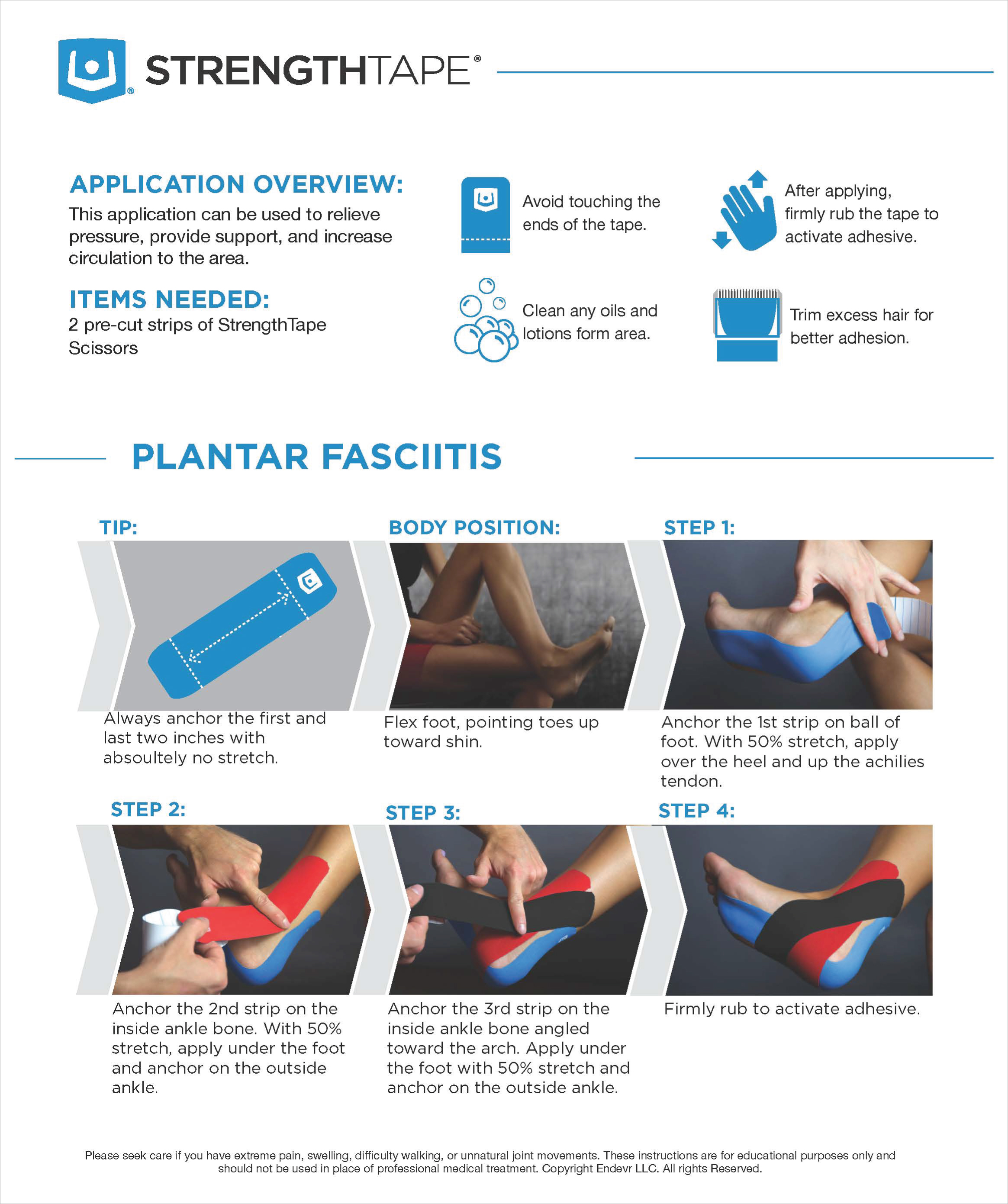 StrengthTape Plantar Fasciitis Taping Instructions