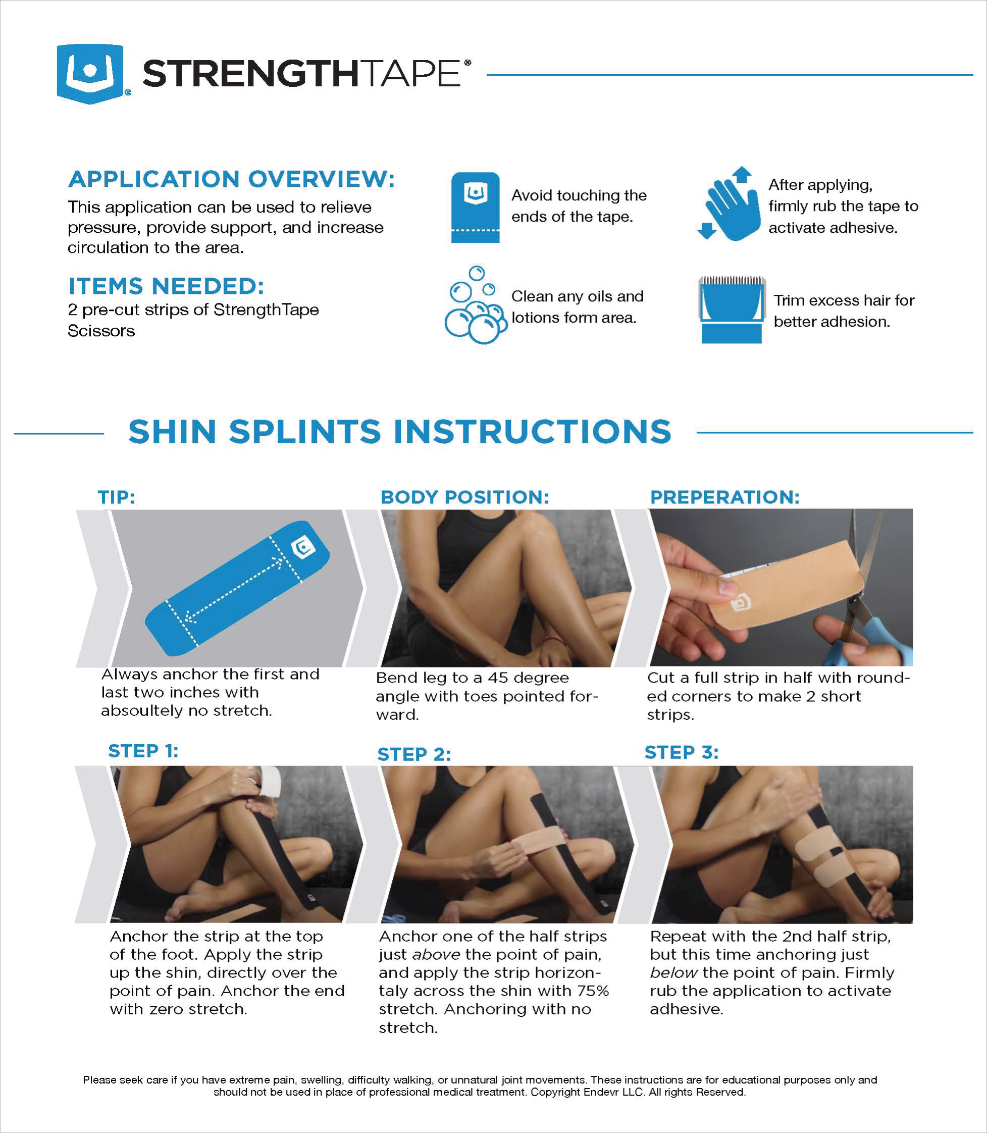 StrengthTape Shin Splints Taping Instructions