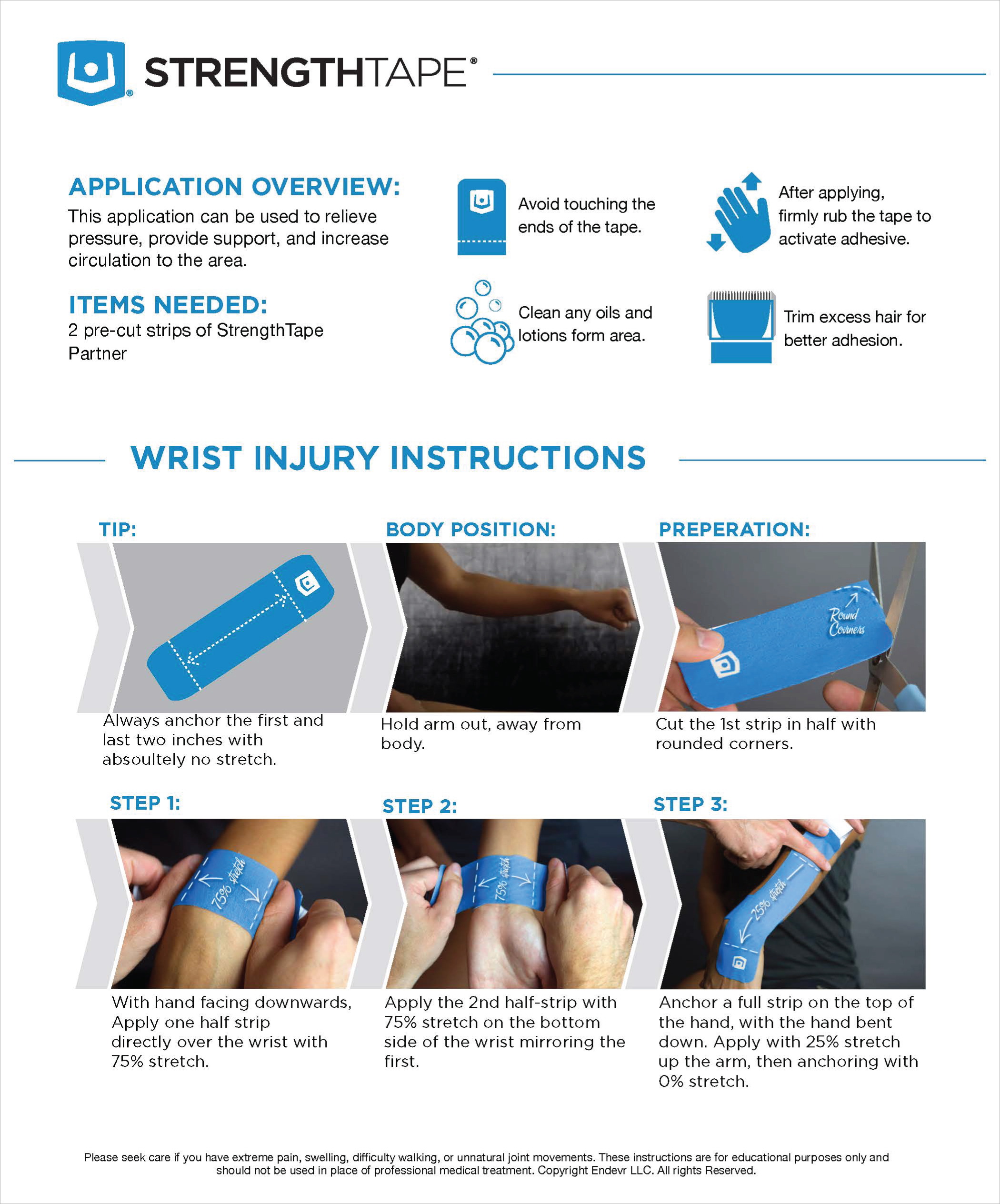 StrengthTape Wrist Injury Taping Instructions