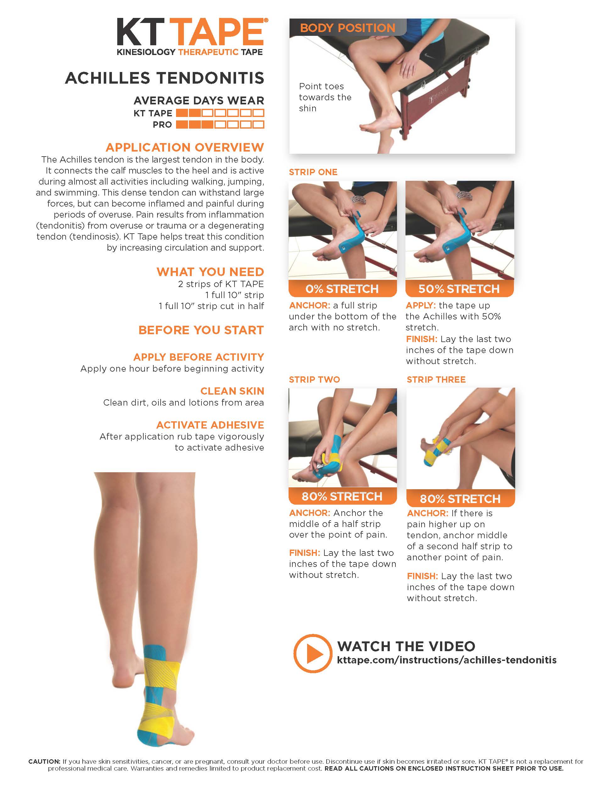 Kinesiology tape achilles tendonitis